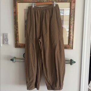 Tan Eleven Stitch Barrel Pants